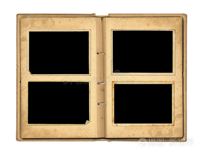 打开相册与丝带照片