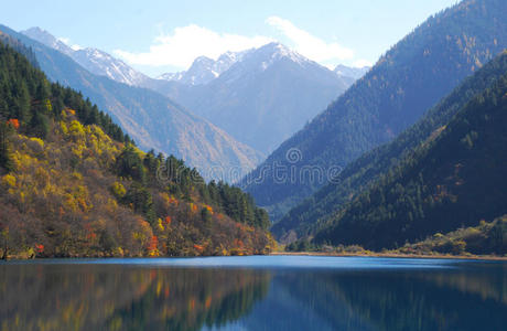 九寨 森林 美女 湖泊 风景 环境 仙女 美丽的 镜子 遗产