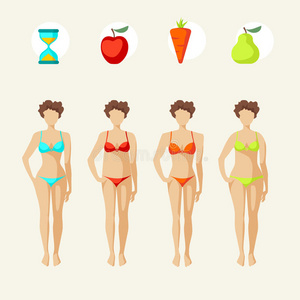 女性体型图片 女性体型素材 女性体型插画 摄图新视界