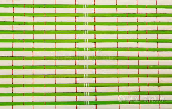 棕绿色竹席