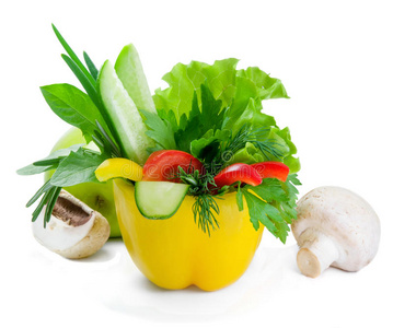 蔬菜沙拉。健康饮食。