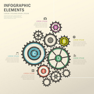 旋转齿轮信息图形设计