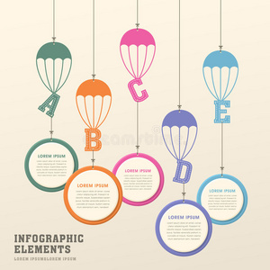 创意降落伞信息图设计
