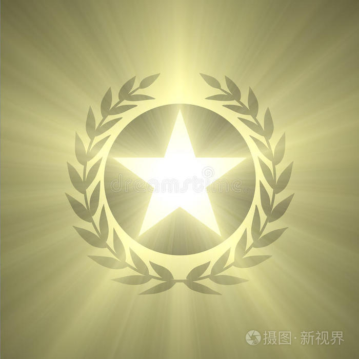 赢家徽章星星和橄榄叶光环