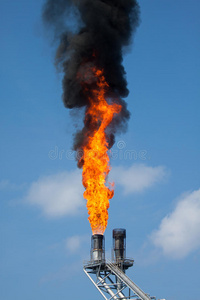 海上石油和天然气加工中的气体燃烧或火炬燃烧