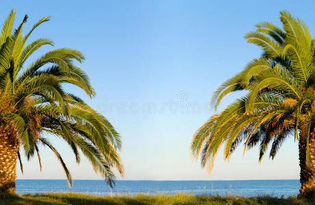 美丽的 天堂 希腊 天空 莱夫卡达 黄昏 科孚 海洋 夏天