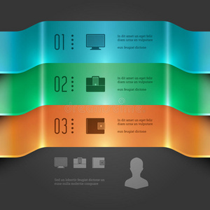 商业信息图形设计模板。矢量元素。三维横幅图表插图。eps10型