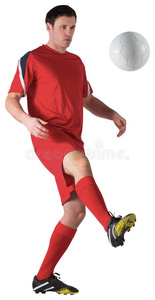 穿红色球衣的足球运动员图片