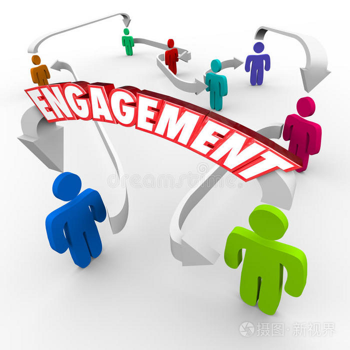 客户观众参与度人脉相连箭头