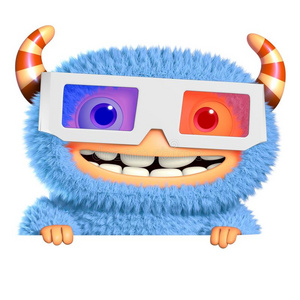 3d卡通蓝怪照片