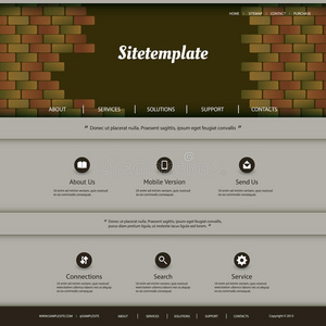 网站模板与抽象砖块图案设计图片