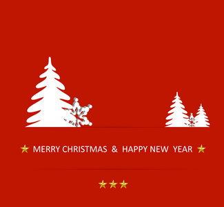 矢量圣诞雪花和简单树图片