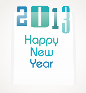 新的一年 2013 年新的一年卡纸设计。矢量插画