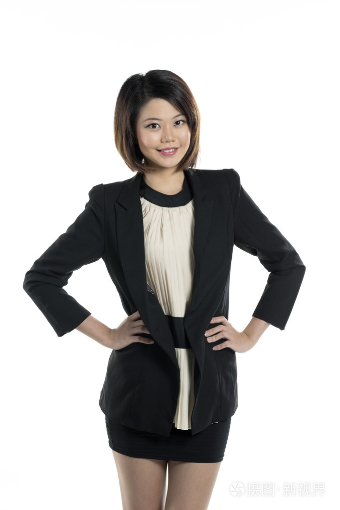 一个友好的中国女商人的肖像