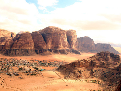 wadi rum 沙漠从大红色沙丘