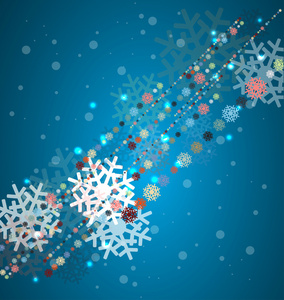 与美丽圣诞冬季背景颜色各种 snowfla