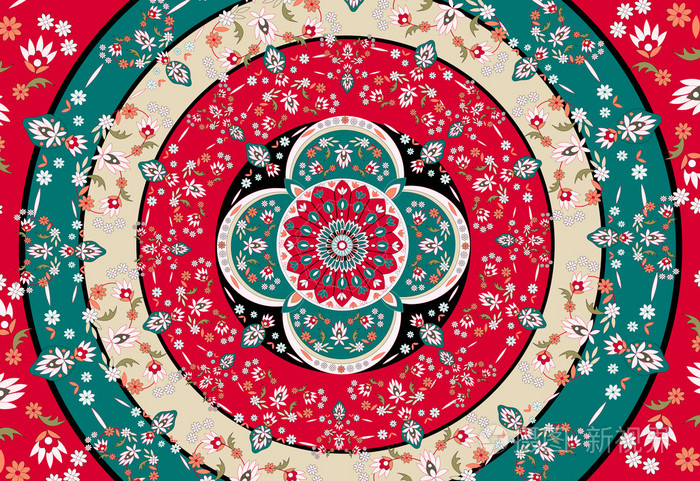 方形东方地毯矢量插画-正版商用图片1b1kbt-摄图新视界