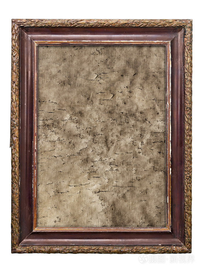 旧相框与破裂画布照片-正版商用图片1b1krq-摄图新视界