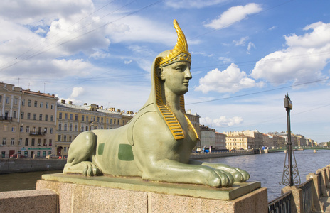 圣彼得斯堡，狮身人面像埃及桥上的雕塑