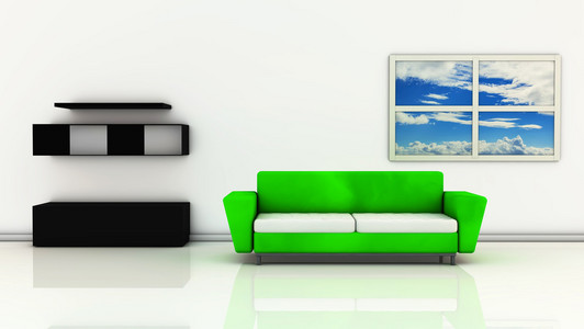 3d 绿色客厅沙发