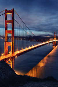金门大桥及旧金山灯