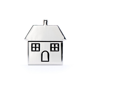 详细的房子图标被隔绝在白色背景上的插图。房子图标光泽