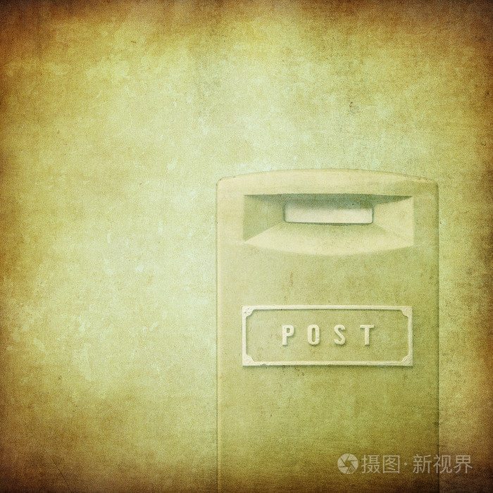 在grunge背景黄色信箱