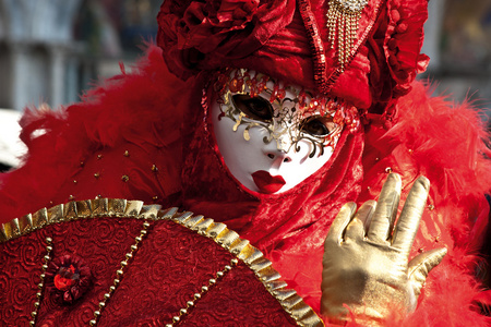 在威尼斯的狂欢节面具