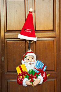 在门口的圣诞节图片