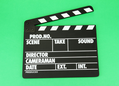 电影生产拍板板颜色背景上