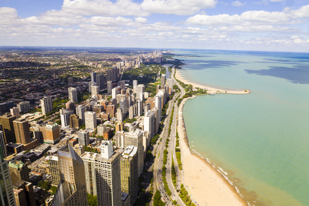 芝加哥湖岸驱动器鸟瞰图