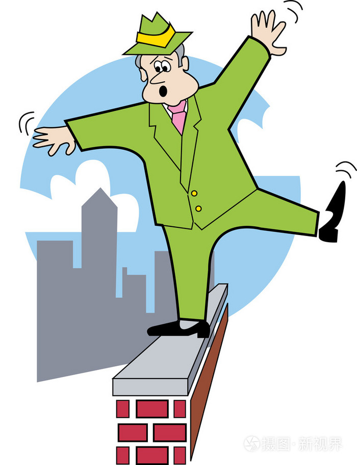 高的砖墙上行走的人