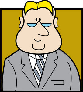 金发碧眼的头发律师 经理或会计商人，戴着眼镜和西装和领带