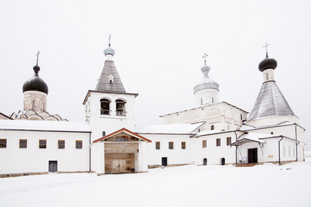 ferapontov 修道院。俄罗斯北部的体系结构。冬季