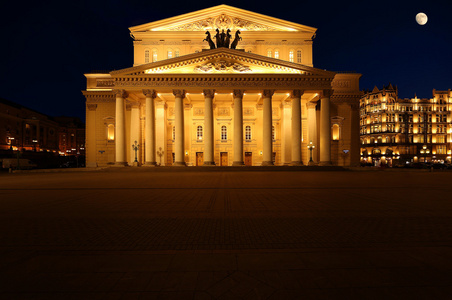 在晚上的莫斯科大剧院。莫斯科。俄罗斯