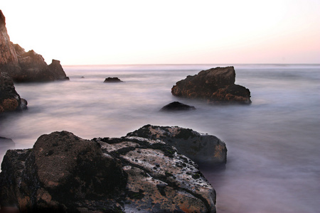 在日落海景