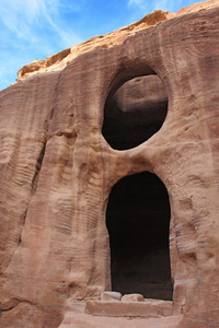 在佩特拉的旧 nabatean 废墟。