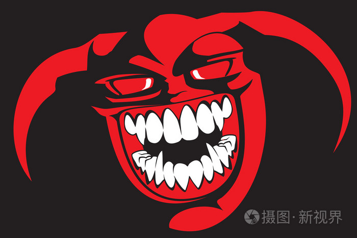 恶魔的脸插画-正版商用图片1b3drb-摄图新视界