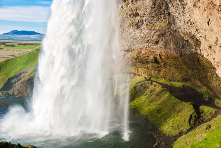 seljalandsfoss，在冰岛的巨大瀑布