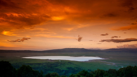 火山口坦桑尼亚非洲日落图片