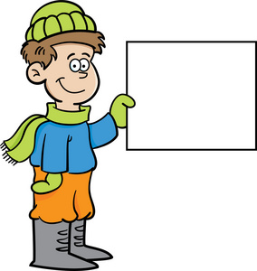 举着红枣的男孩冬季服装举着个牌子的卡通男孩照片