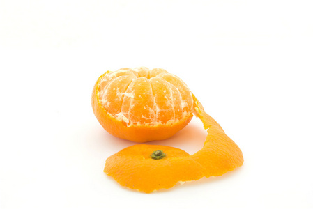 橙色水果上白色隔离