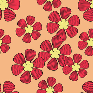 无缝的红色花卉图案