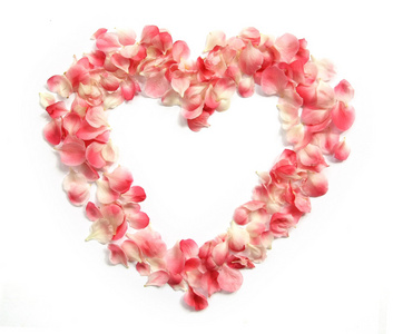 周年大会花瓣形成一个心的形状照片