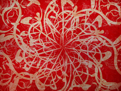 复古红色花卉装饰