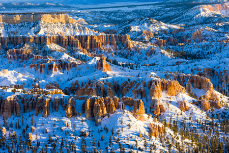 布莱斯峡谷国家公园在冬天，犹他州，美国