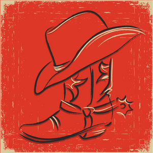 牛仔靴和西方的帽子.sketch 插画的敌人设计