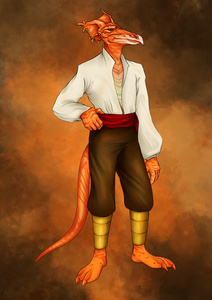 lizardman 为幻想角色扮演类游戏,艺术线条的照片