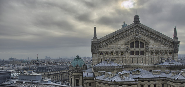 巴黎冬季的鸟瞰图