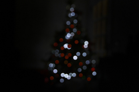 圣诞灯树，焦点上